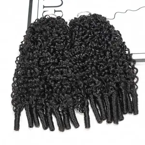 QVR Burmese Curly Crochet Hair Natural Black Machine Made Feather Crochet Human Hair Extension TikTokShopHolidayHaul