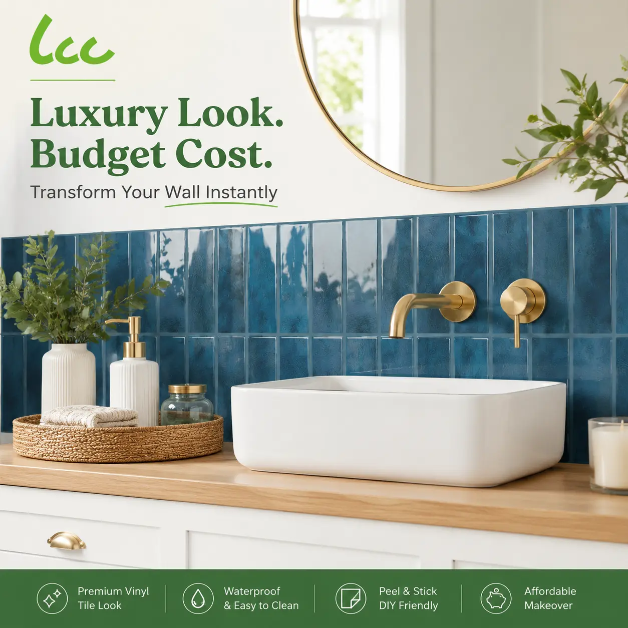 LCC Peel and Stick Subway Tile Backsplash, 10 Sheets Vinyl Wall Tiles 11.43"x9", Waterproof Self Adhesive Kitchen Bathroom Wall Decor