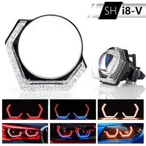 2.5/ 3Inch Car 5D Crystal RGB Angel Eyes Headlight LED Halo Rings APP Bluetooth Control DRL 12V Headlight Accessories