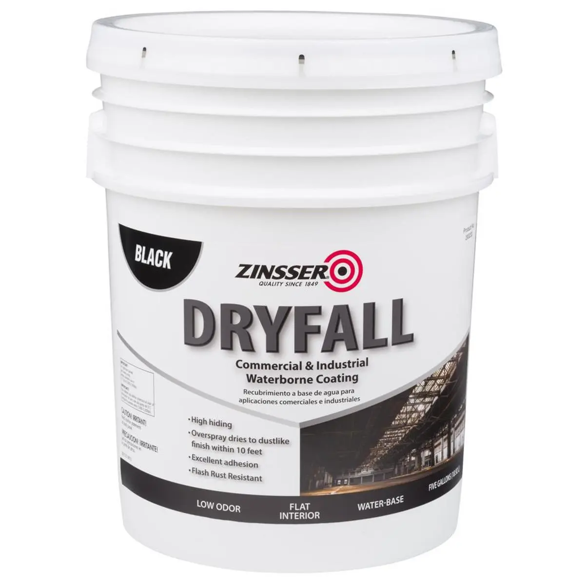 Zinsser 265575 Waterborne Dryfall Coating - 5 gal, Black, Flat Finish, High Hiding Interior Wall Paint for Commercial & Industrial Automotive & Motorcycle Paint Care