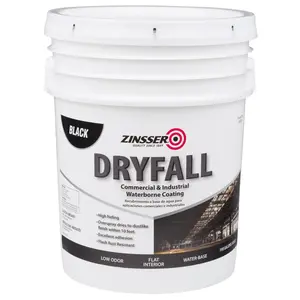 Zinsser 265575 5 gal Waterbourne Dryfall Coating, Black, Interior, Wallpaint