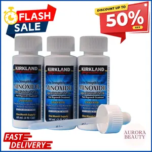 Kirkland Minoxidil 5% Extra Strength Men Hair Regrowth Solution 3 Month Supply Hair Care Comfort -  Gift for Holiday Season beard  oil
