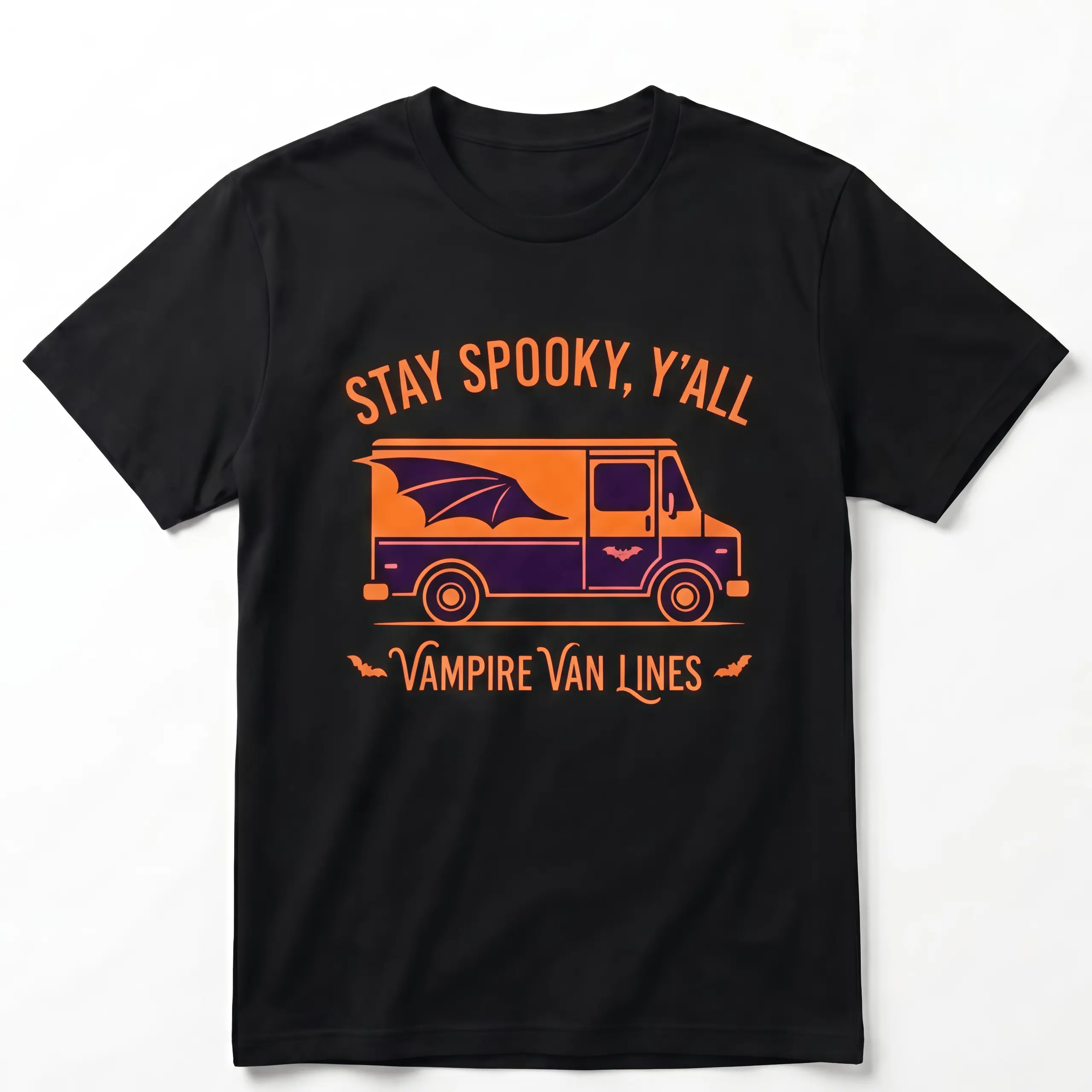 Stay Spooky Y'all Halloween Vampire T-Shirt, Funny spooky season short sleeve Shirts, Men's Casual Classic Soft Breathable  Crewneck Graphic Print Tee Top, Summer OOTD Streetwear Shirt& Tshirt for Menswear & Womenswear Gifts
