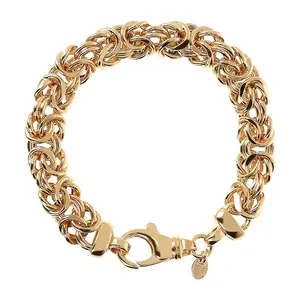 Bronzo Italia Diamond Cut Byzantine Link Bracelt