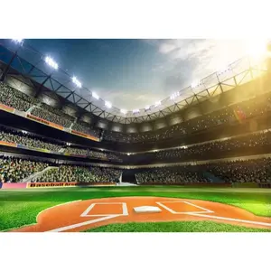 7x5ft Fabric Baseball Backdrop Baseball Field Stadium Photography Backdrop for  Shower Birthday Party Decoration   Photo Background Props