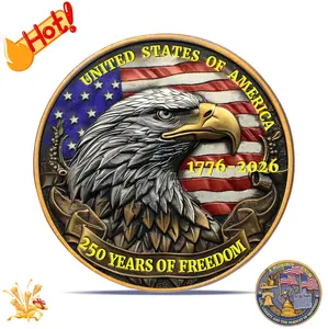 USA 250th Anniversary Commemorative Coin 1776-2026 American Eagle & Patriotic Symbols Collectible  America 250 Souvenir for Celebration & Gifting