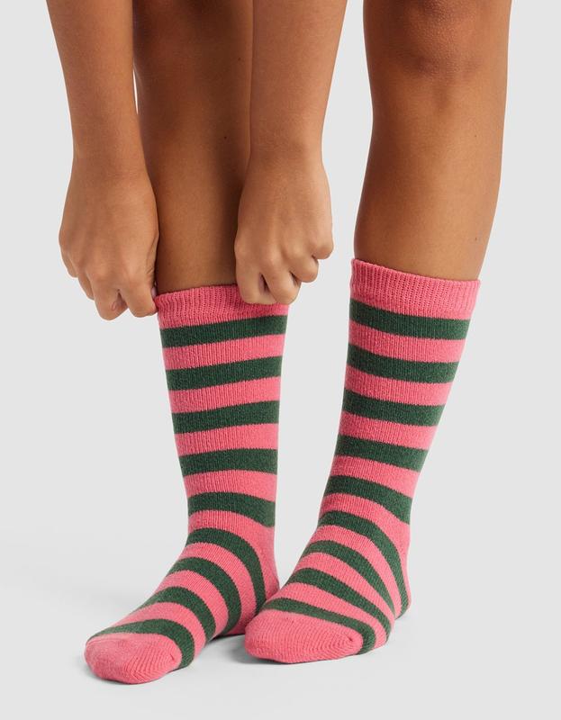 The Striped Plush Lounge Sock - Last Chance