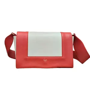 Pre-owned Celine Flame Frame Bag Red & Silver Colorblock Design Stylish Crossbody Bag for Everyday Use Versatile and Functional