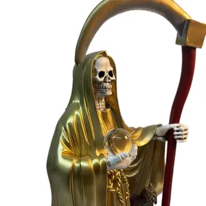 Gold Santa Muerte Statue – 15” | Abundance, Prosperity & Divine Protection