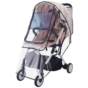 Stroller Rain Cover, Universal Stroller Accessory, Baby Travel Weather Shield for Summer, Windproof Waterproof, Protect from Dust Snow - Double Protection