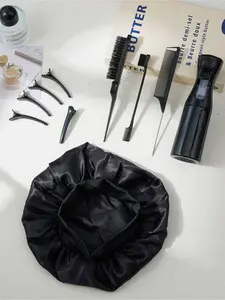 The 10 piece set of women's fashion styling tools includes a comfortable dry hair cap, durable straight hair comb, hair clipper, and multifunctional spray bottle, suitable for women's home styling