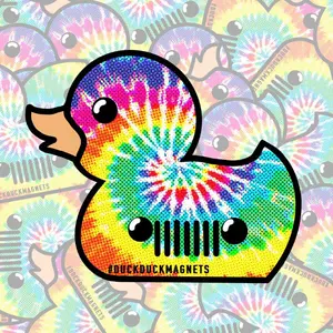 QUACKEDELIC! COLORFUL TYE DYE DUCK MAGNET!