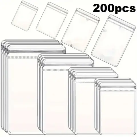 A Set of 200/120 Pcs Jewelry Storage Pouches PVC Earrings Rings Bracelets Necklaces Storage Bags Clear Zipper Bags Anti Oxidizing for Storage Jewelry Packing Bags (Jewelry Bags Suit),Father's Day Gift