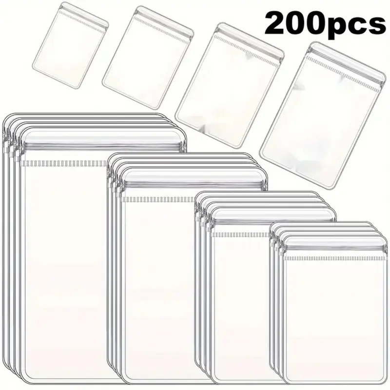 A Set of 200/120 Pcs Jewelry Storage Pouches PVC Earrings Rings Bracelets Necklaces Storage Bags Clear Zipper Bags Anti Oxidizing for Storage Jewelry Packing Bags (Jewelry Bags Suit),Father's Day Gift