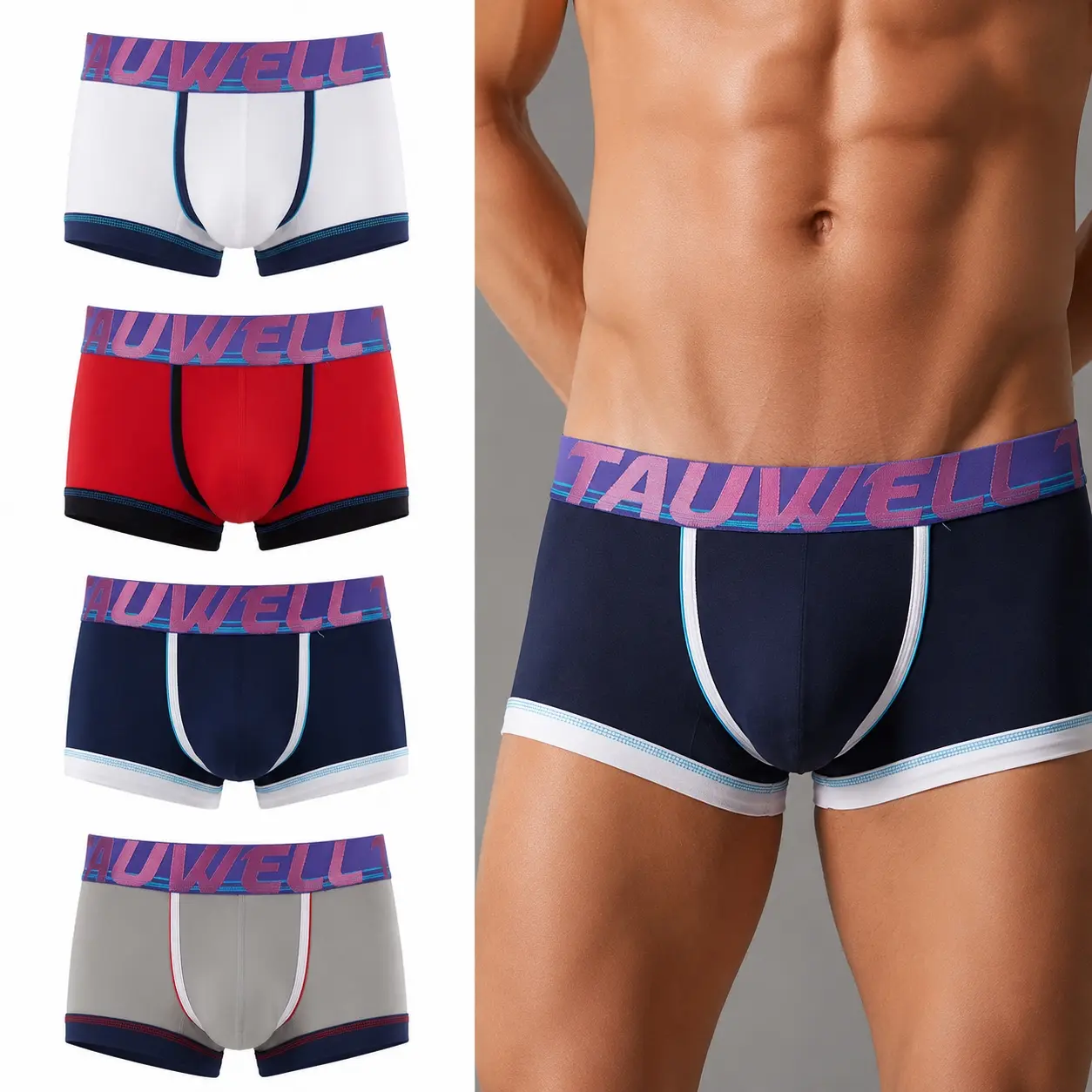 Men's Boxer Briefs 1/4 Pack, Stretch Underwear for Men, Soft Breathable Fabric, Comfortable Fit with Support Pouch, Athletic Underwear boxershort quality dehombres
