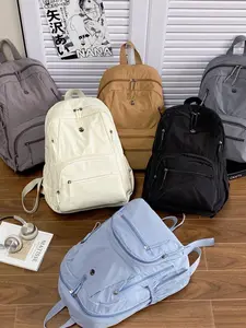 2026 New Simple Multi-Pocket Backpack, Lightweight Nylon Casual Backpack, Unisex Student School Commute Large Capacity Bag, Backpacks for School