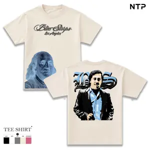 Blue Strips Los Angeles Vintage T-Shirt Graphic Tee Benjamin Franklin Portrait Shirt Retro Streetwear Oversized Unisex Music Hip Hop Fan Gift Summer Outfit, Gift for Girlfriend