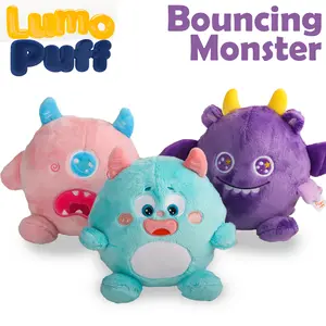 Lumo Puff Bouncing Monster Plush Toy - 9.5"*8.5" Singing Mimicking Repeating Talking Toys with 48 Melodies & Recording Feature - Best Gift for Xmas, Birthday, Party, Thanksgiving, Halloween - Weighted Stuffed Animal