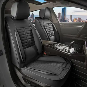 Premium Leather Car Seat Covers Set, Fit for 2010-2020 Ford Fusion, 5-Seat Full Set with Lumbar Support, Automotive Cushion Protector