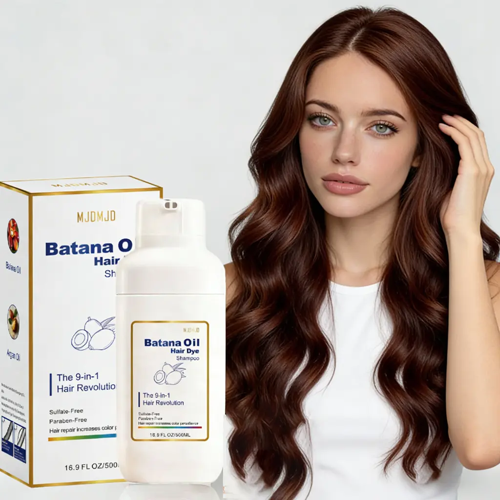 Chestnut Brown Hair Dye Dark Brown Hair Dye Shampoo, Semi-Permanent Gray Coverage for Men & Women, Natural Hair Coloring Kit, Quick & Gentle Application