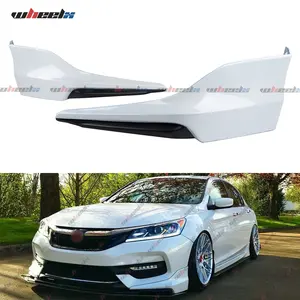2016-2017 Honda Accord Sedan – 2-Piece Front & Rear Bumper Corner Lip Protectors | Black or White | NOT for Coupe / HFP / Sport / Sport SE