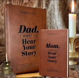 Dad & Mom I Want To Hear Your Story: Leather-Bound Family Keepsake Guided Journal Set | Father’s/Mother’s Leather Memory Book for Life Stories & Love | Premium Leather Journal Gift for Father’s Day, Mother’s Day, Birthday & Holidays