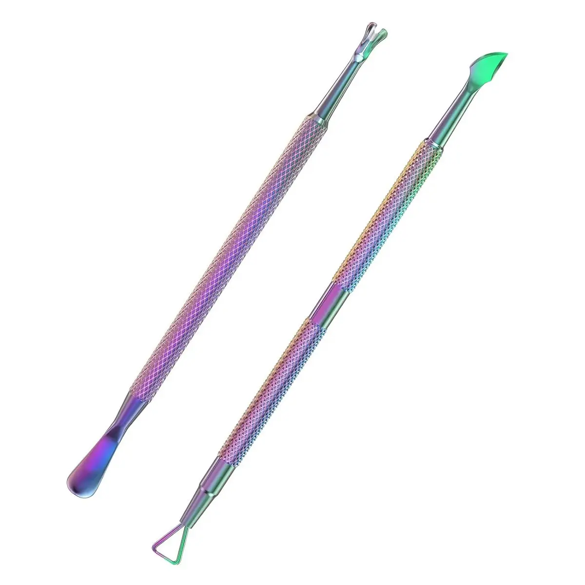 Cuticle Pusher Nail Polish Remover Stainless Steel Manicure Tool Set Gel Nail Polish Peeler Scraper Nail Care Stick Pedicure Kit for Fingernail and Toenail, Nail Art, Color Gradient, Nail Supplies