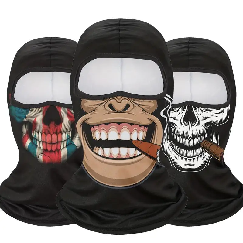 Skull Print Balaclava, 1 Count Cartoon Pattern Full Face Mask, Unisex Sports Face Cover for Cycling, Bicycle, Motorcycle, Outdoor