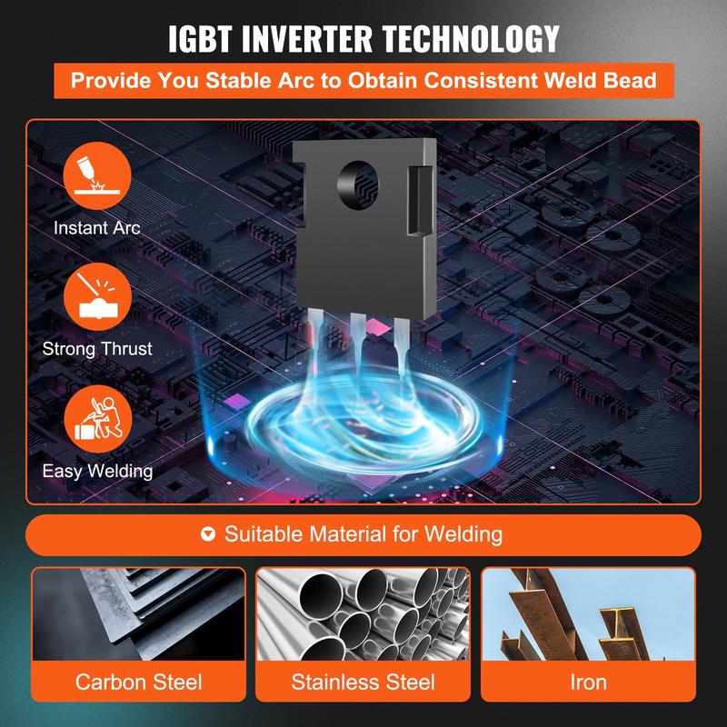 VEVOR MIG Welder, TikTokShopBlackFriday, 130-270A Flux Core Welder, 3 in 1 Combo MMA/MIG/LIFT TIG Welder Machine, Portable MIG-130 Welding Machine IGBT Inverter, Automatic Wire Feeding Welder for Stainless Steel