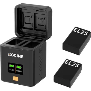 ZGCINE PS-EL25 Charging Case USBC PD Fast Dual Charger for Nikon EN-EL25 Camera Battery Plastic Oled Smartphone Protection Covers