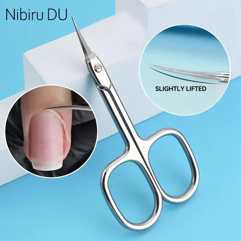 Stainless Steel Cuticle Scissors Dead Skin Remover Cuticle Cutter Professional Nail Art Tool Russian Manicure Curved Tip Scissor