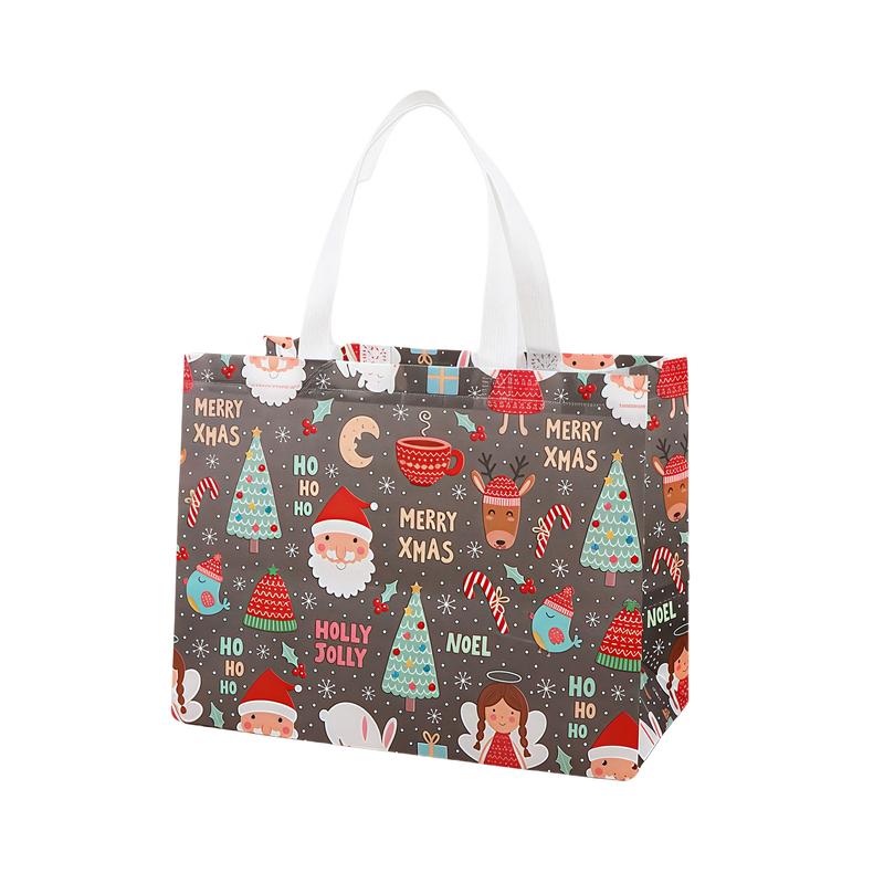 16PCS Christmas Gift Bags With Assorted Patterns. Reusable Non - Woven, Handle - Equipped. Ideal For New Year & Christmas Decor, Perfect For Holiday Gifting.Box Packs heavy-duty storage tote foldable shopping tote Water-Resistant market trip