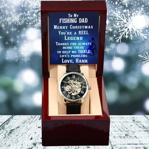Fishing Dad Personalized Gift for a Fisherman Openwork Watch