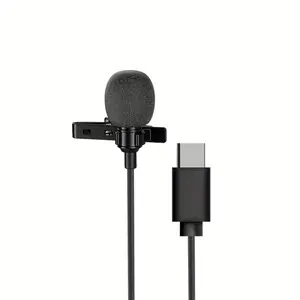 Type-C Clip-On Lapel Microphone for Smartphones, Ipads, and Pcs, Professional Quality with Smooth Sound, Ideal for Meetings and Presentations, USB Streaming Mic