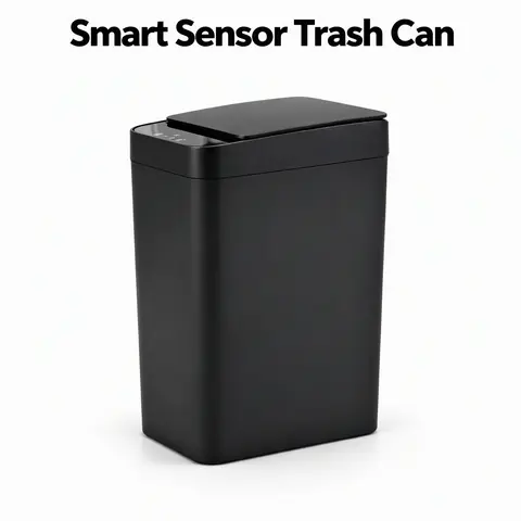 Smart Trash Can with Motion Sensor, Hands Free Automatic Bathroom and Kitchen Garbage Can, Slim Narrow Waste Basket with Quiet Soft Close Lid, 12L 15L, Battery Powered Infrared Bin