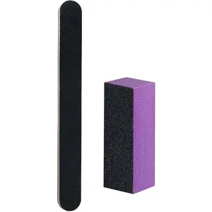 Nail File and Buffer Block, Professional Manicure Tools Kits, 100/180 Grit, Black Nail Pedicure File and Sanding Buffing Grinding Plisher File