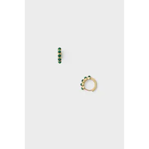 Malachite Huggie Hoop Earrings