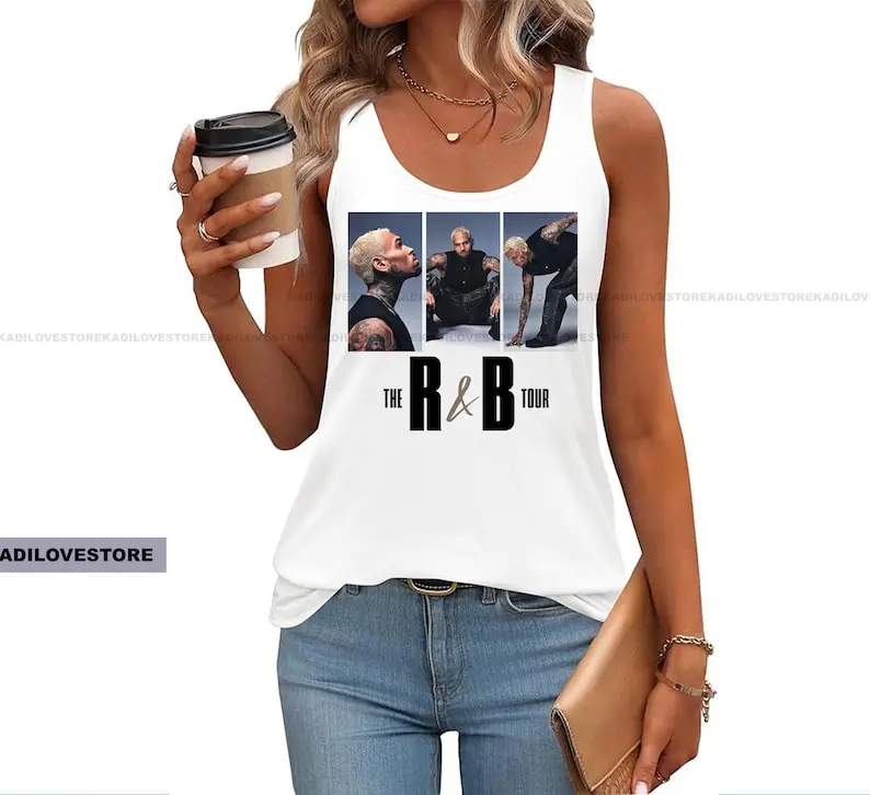 Brown R&B Tour tank top Shirt fan Unisex Jersey Tank