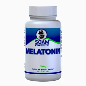 SoamMelatonin x 60 Capsules - Malatonin for 3 MG Dietary Supplement - SOAM VITAMINS