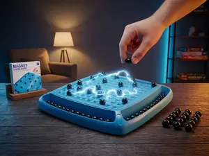Magnet Game, Magnetic Games Chess, Board Games for Kids 6-8-12, Magnet Chess Kid Games, Family Board Games for Kid and Adults, Magnetic Game with 40 Pieces, Fun Birthday Gifts for Kids