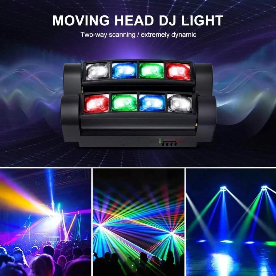 180W 8 LED Spider Moving Head Beam Stage Lighting RGBW DMX Disco Party DJ Lights Party lights