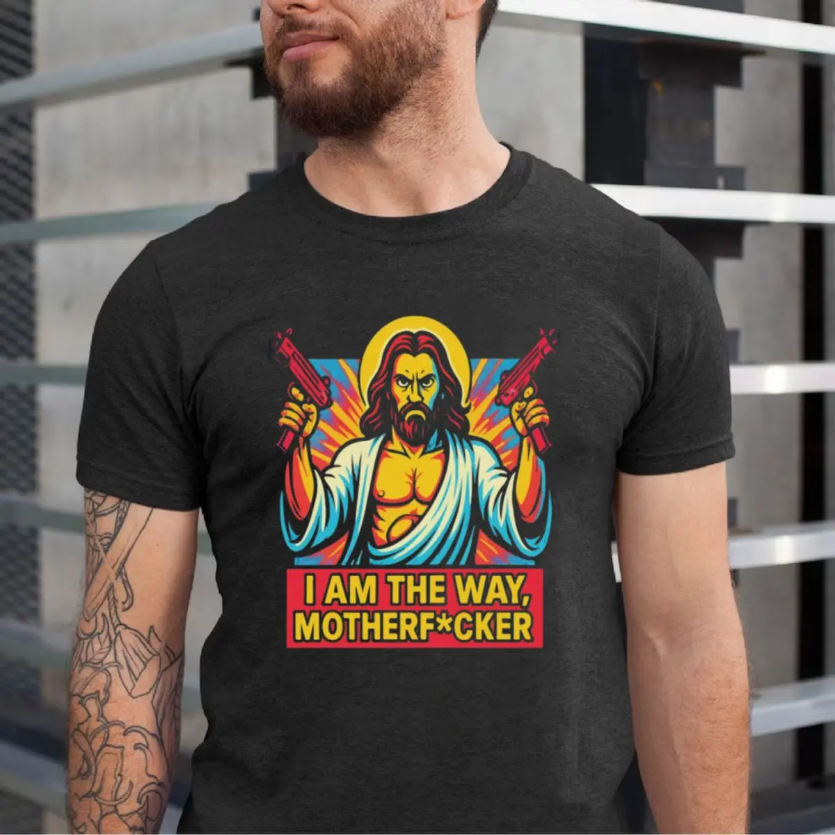 I Am The Way Shirt, Uzi Jesus Tee, Dungeon Crawler Carl Sweatshirt, Dark Humor Graphic Tee, Funny Fantasy Hoodie, Gamer Meme Shirt, Bold Statement, Unisex Sweater Pullover Tee