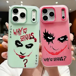 Phone Case Slim Clear Jelly Case for iPhone 17/16/15/14/13/12, Soft TPU Shockproof Scratch-Resistant, Transparent Anti-Yellowing Cover, Trendy Colors, Ultra Lightweight for Daily/Travel/Work Use Crazy J-Joker Smile Grotesque