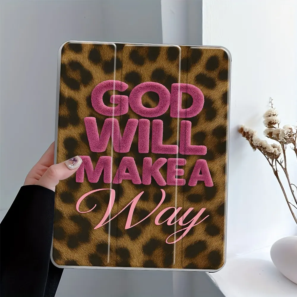 Leopard Print iPad Case Transparent Acrylic Hard Back Panel With Pencil Slot,Suitable for Ipad mini pro air, Scratch-resistant Ultra-thin Protective Case, Protective Casing, Shock-resistant Full Cover Protective Case Suitable for Offices Schools