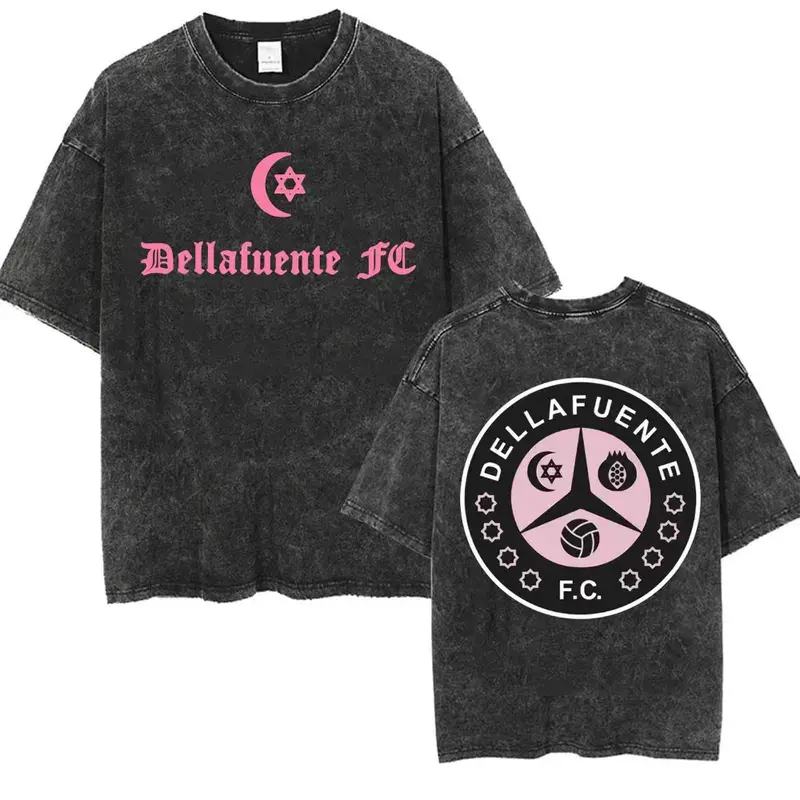 Rapper Dellafuente 2025 Tour Vintage Washed T-shirt Men Women Summer Fashion Short Sleeve T Shirt Oversized 100% Cotton T Shirts Rapper Dellafuente 2025 Tour Vintage Washed T-shirt Men Women Summer Fashion Short Sleeve T Shirt Oversized 100% Cotton T Shirts