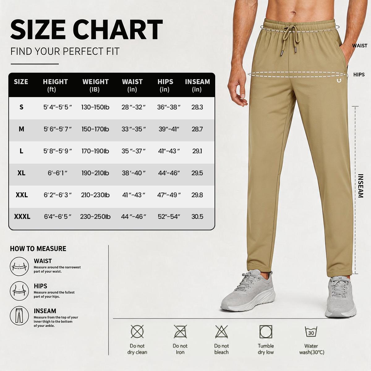 Men's Performance Workout Jogger Pants - Lightweight Gym Training Pants with Breathable Fabric, Stretch Fit, Adjustable Waist & Secure Zipper Pocket