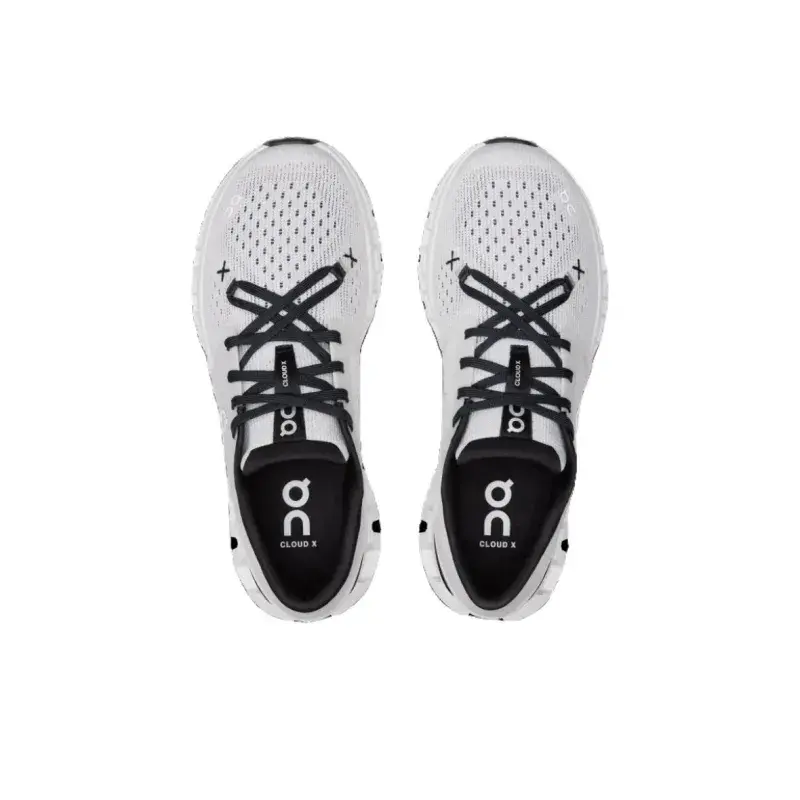 Lightweight Breathable Perforated Knit Mesh Segmented Hollow Cushion Low Top Athletic Trainers, White Black Contrast Hollow Sole For Daily Jogging & Fitness #HollowPlatformShoes #WorkoutShoes #DailyWa