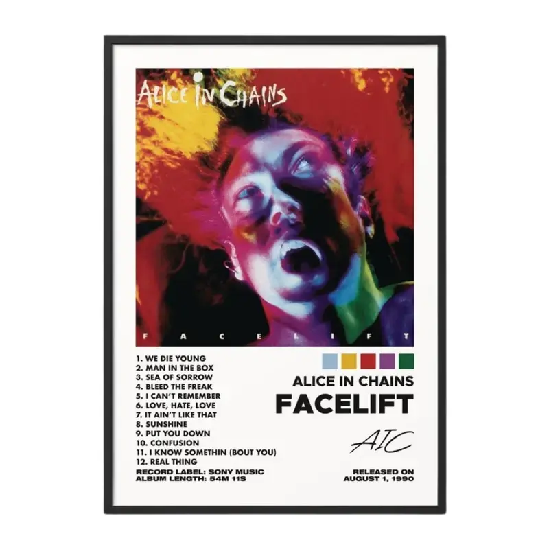 2 Color Options - Alice In Chains - Facelift Album Poster No Frame / Album Cover Poster / Music Gift / Music Wall Decor / Album Art / Decor Home