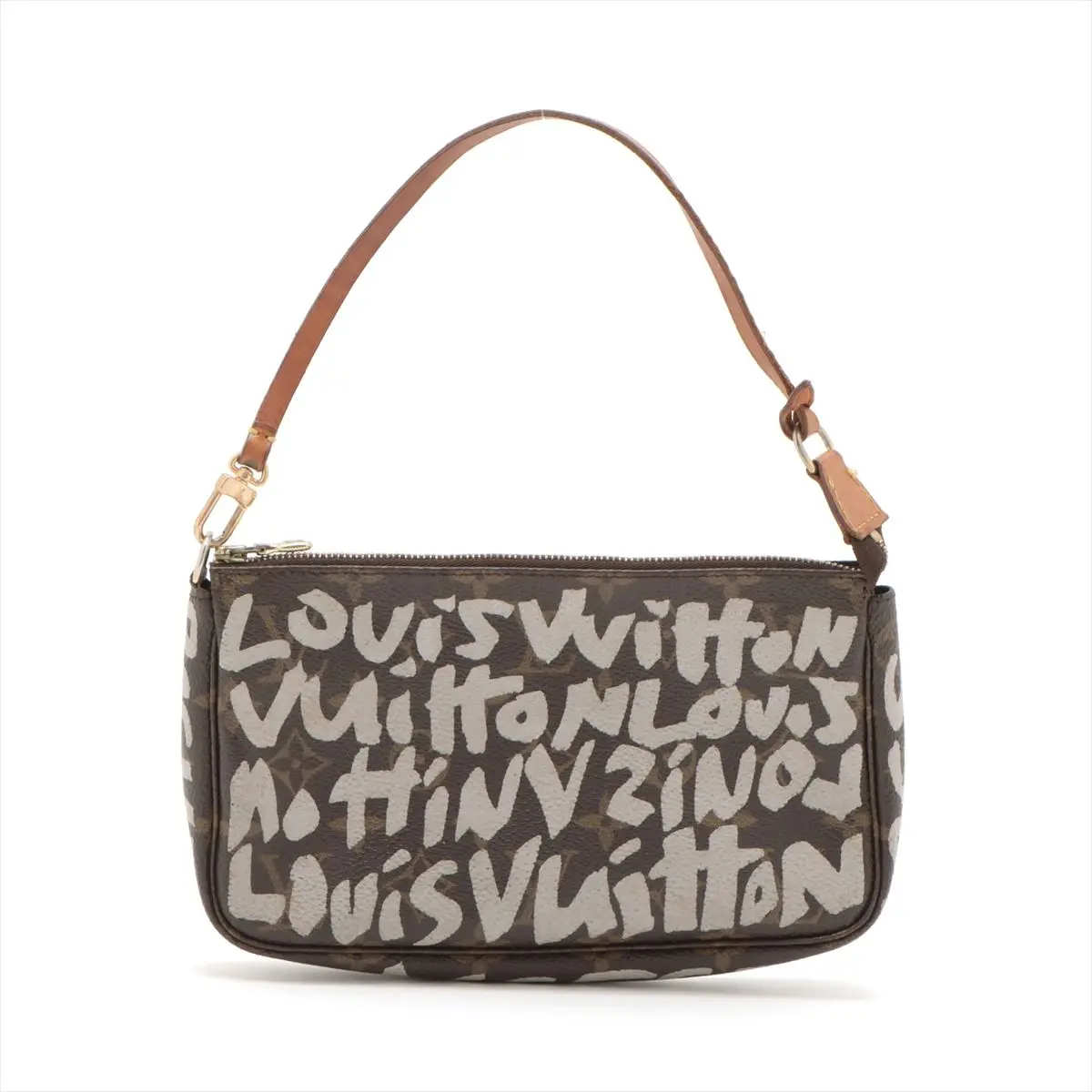 Pre-owned Louis Vuitton Canvas and Leather Shoulder Bags Graffiti Stephen Sprouse Pochette Y2K Vintage Bag w Dustbag