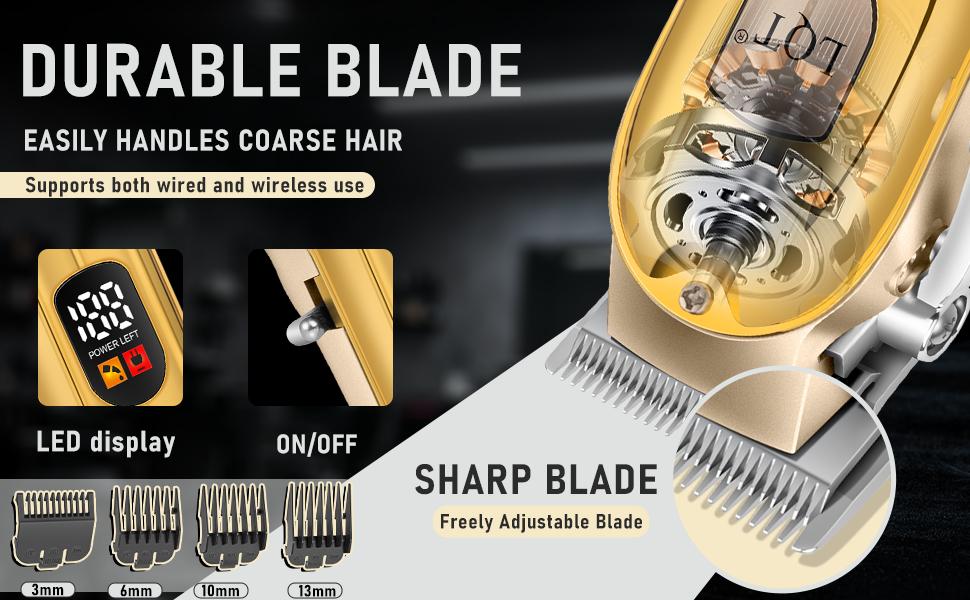 LQT All-In-One Gold Men's Hair Cutting & Grooming Set, Cordless Rechargeable Hair Clipper, Precision Trimmer & Shaver with Smart LCD Screen, Complete Home Barber Kit with All Accessories, Save Money on Barbers for All Ages & Daily Grooming Needs